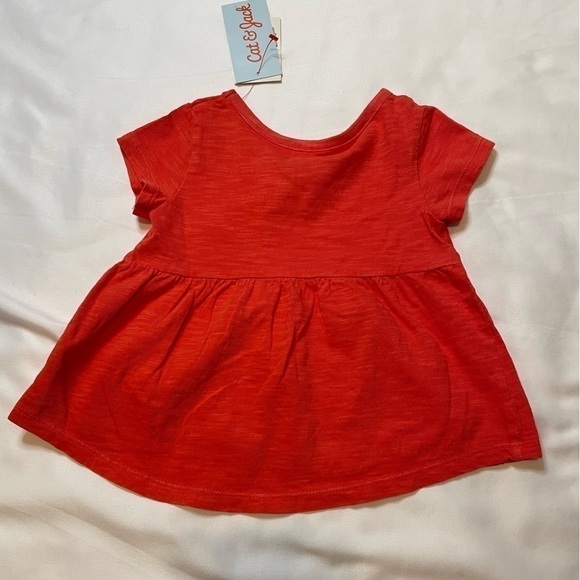 🐶🐶🐶NWT girls Cat & Jack size 12 months coral shirt sleeve shirt🐶🐶🐶 - Picture 3 of 3